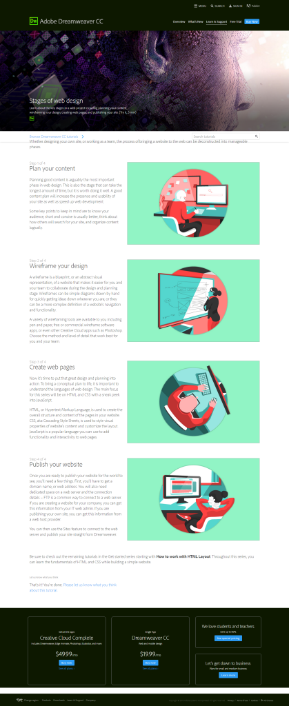 Stages of a web design