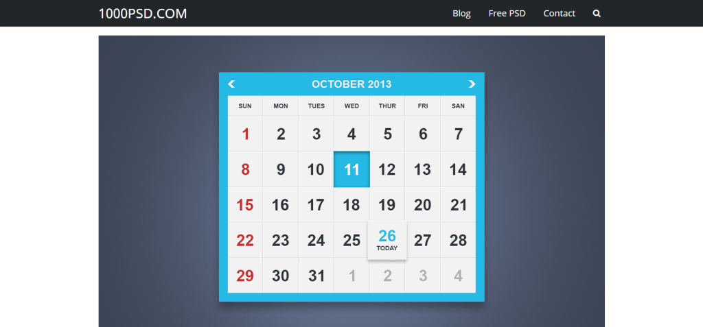 Flat-Calendar-UI