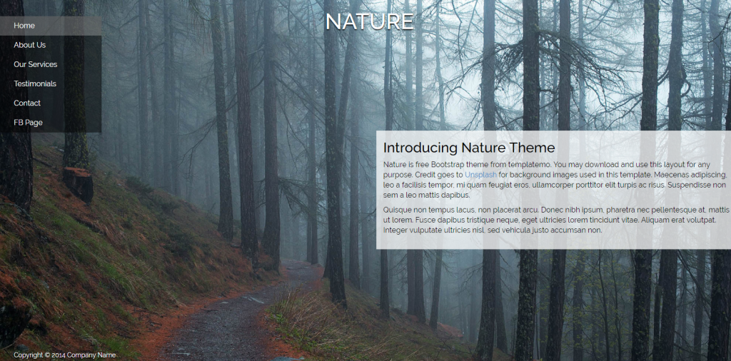 04. Nature Bootstrap Theme