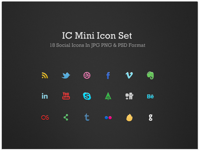 3. IC mini social icons