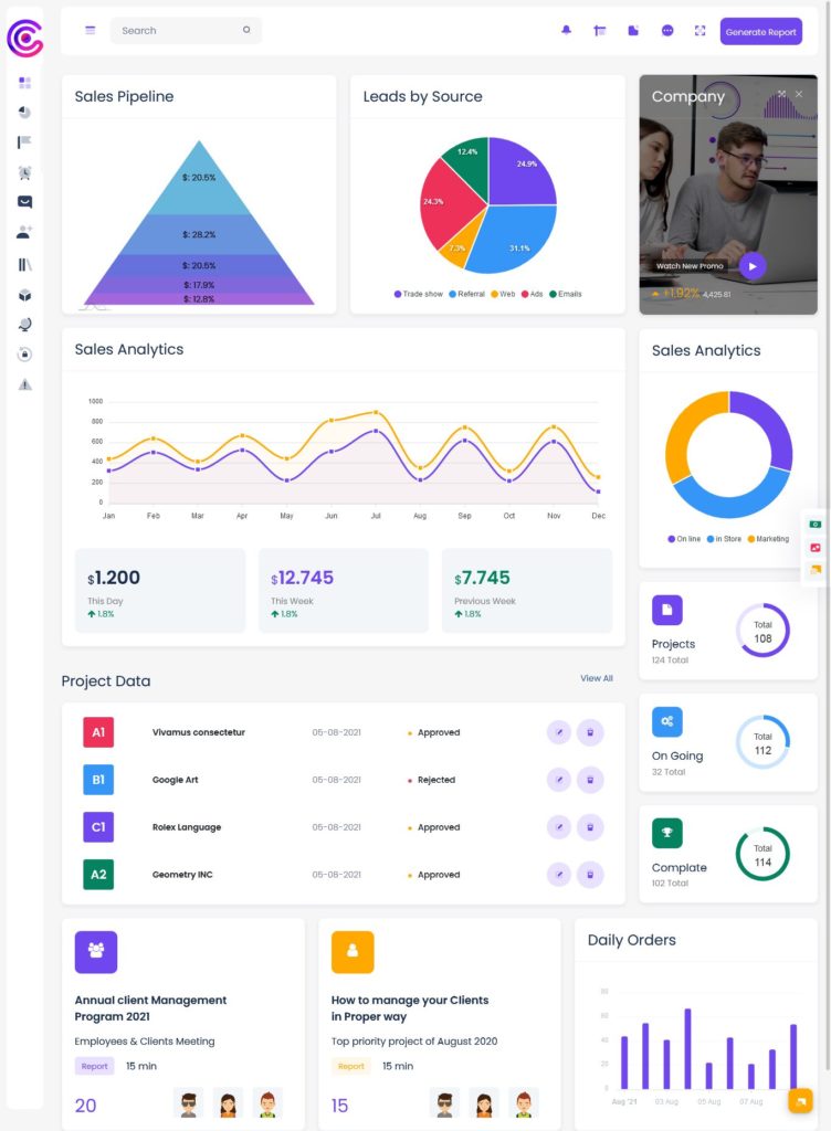 Crm Dashboard Bootstrap Admin Templates With Admin Panel